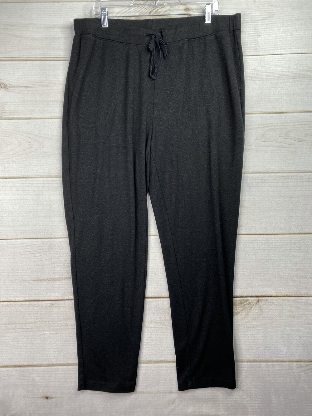 Max & Mia Knit Pants Womens XXL Black Drawstring Pull On Tapered Lounge Casual